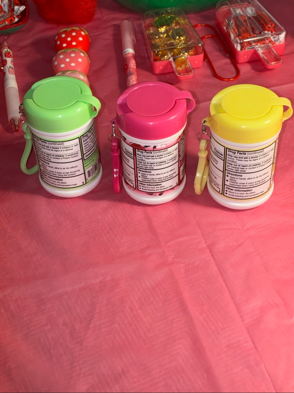 Anti-bacterial Hand Wipes - Pink, Green, Yellow - Picture 2 of 2